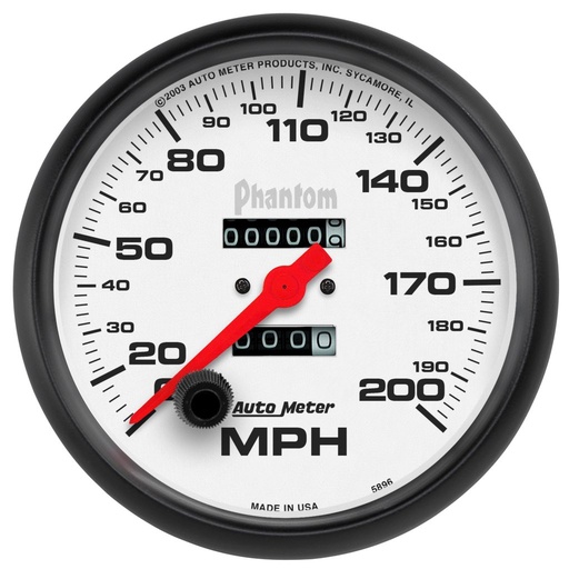 [ATM-5896] AutoMeter 5" SPEEDOMETER, 0-200 MPH, MECHANICAL, PHANTOM