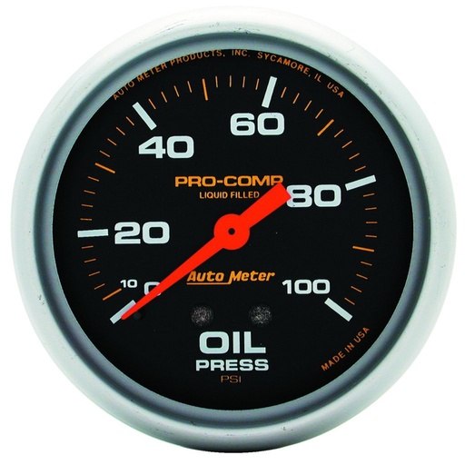 [ATM-5421] AutoMeter 2-5/8" OIL PRESSURE, 0-100 PSI, MECHANICAL, LIQUID FILLED, PRO-COMP