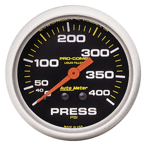 [ATM-5424] AutoMeter 2-5/8" PRESSURE, 0-400 PSI, MECHANICAL, LIQUID FILLED, PRO-COMP