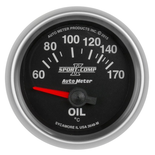 [ATM-3648-M] AutoMeter 2-1/16" OIL TEMP, 60-170 C, AIR-CORE, SPORT COMP II
