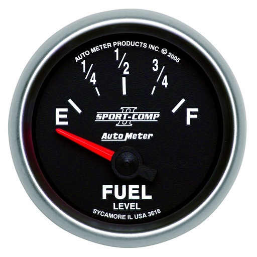 [ATM-3616] AutoMeter 2-1/16" FUEL LEVEL, 240-33 Ω, AIR-CORE, SSE, SCII