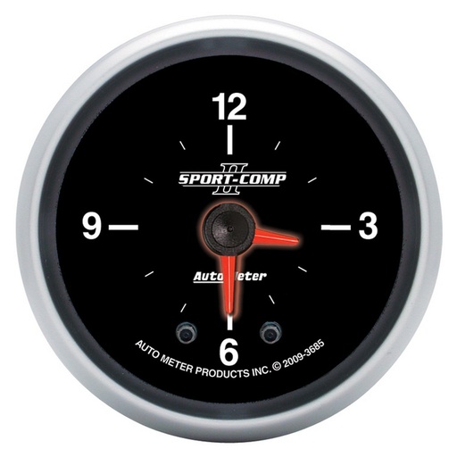 [ATM-3685] AutoMeter 2-1/16" CLOCK, 12 HOUR, SPORT-COMP II