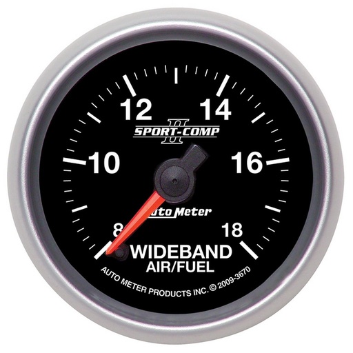 [ATM-3670] AutoMeter 2-1/16" WIDEBAND AIR/FUEL RATIO, ANALOG, 8:1-18:1 AFR, SPORT-COMP II