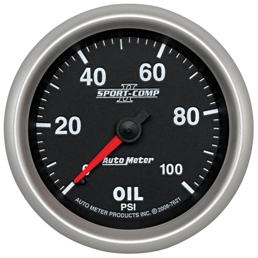 [ATM-7621] AutoMeter 2-5/8" OIL PRESSURE, 0-100 PSI, MECHANICAL, SPORT-COMP II
