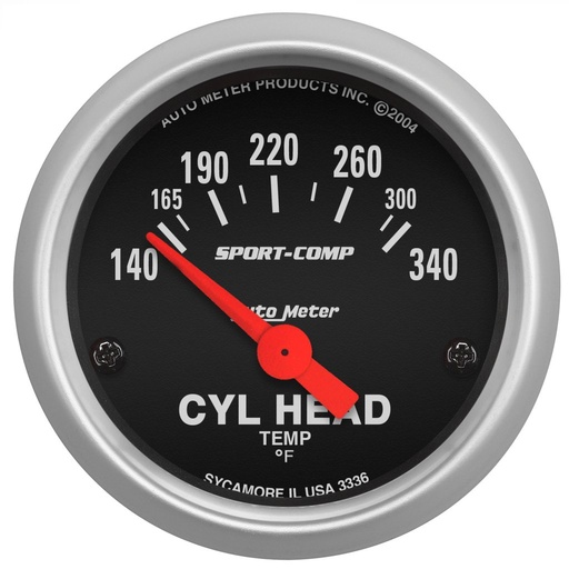 [ATM-3336] AutoMeter 2-1/16" CYLINDER HEAD TEMPERATURE, 140-340 °F, AIR-CORE, SPORT-COMP
