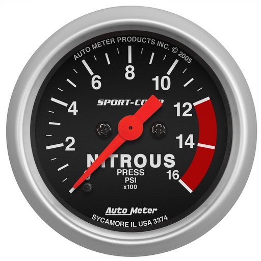 [ATM-3374] AutoMeter 2-1/16" NITROUS PRESSURE, 0-1600 PSI, STEPPER MOTOR, SPORT-COMP