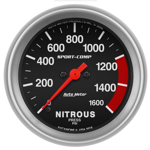[ATM-3574] AutoMeter 2-5/8" NITROUS PRESSURE, 0-1600 PSI, STEPPER MOTOR, SPORT-COMP