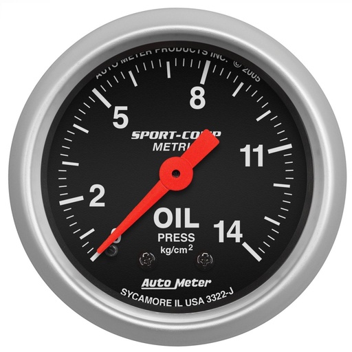 [ATM-3322-J] AutoMeter 2-1/16" OIL PRESSURE, 0-14 KG/CM2, MECHANICAL, SPORT-COMP