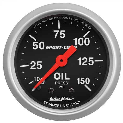 [ATM-3323] AutoMeter 2-1/16" OIL PRESSURE, 0-150 PSI, MECHANICAL, SPORT-COMP