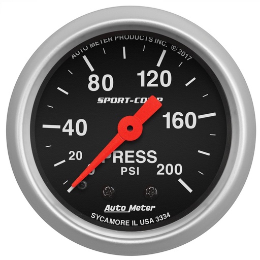 [ATM-3334] AutoMeter 2-1/16" PRESSURE, 0-200 PSI, MECHANICAL, SPORT-COMP