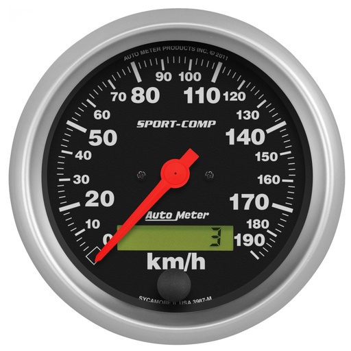 [ATM-3987-M] AutoMeter 3-3/8" SPEEDOMETER, 0-190 KM/H, ELECTRIC, SPORT-COMP
