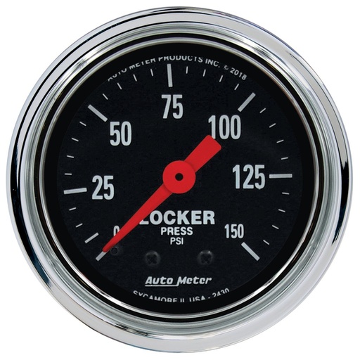 [ATM-2430] AutoMeter 2-1/16" AIR LOCKER PRESSURE, 0-150 PSI, TRADITIONAL CHROME