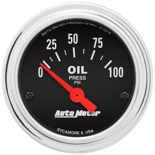 [ATM-2522] AutoMeter 2-1/16" OIL PRESSURE, 0-100 PSI, AIR-CORE, TRADITIONAL CHROME