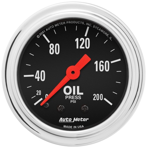 [ATM-2422] AutoMeter 2-1/16" OIL PRESSURE, 0-200 PSI, MECHANICAL, TRADITIONAL CHROME