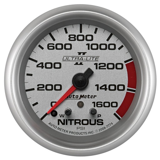 [ATM-7774] AutoMeter 2-5/8" NITROUS PRESSURE, W/ PEAK & WARN, 0-1600 PSI, STEPPER MOTOR, ULTRA-LITE II