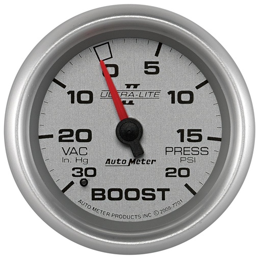 [ATM-7701] AutoMeter 2-5/8" BOOST/VACUUM, 30 IN HG/20 PSI, MECHANICAL, ULTRA-LITE II