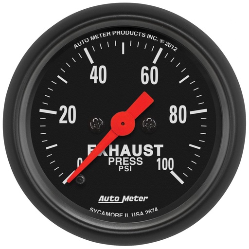[ATM-2674] AutoMeter 2-1/16" EXHAUST PRESSURE, 0-100 PSI, STEPPER MOTOR, Z-SERIES