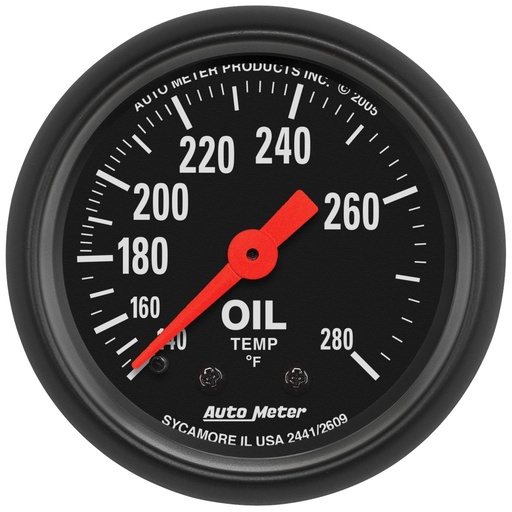[ATM-2609] AutoMeter 2-1/16" OIL TEMPERATURE, 140-280 °F, 6 FT., MECHANICAL, Z-SERIES