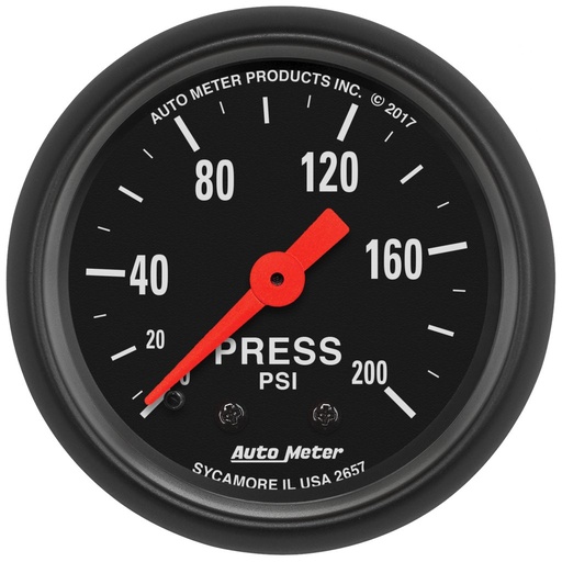 [ATM-2657] AutoMeter 2-1/16" PRESSURE, 0-200 PSI, MECHANICAL, Z-SERIES
