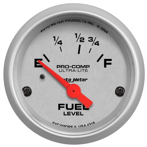 [ATM-4318] AutoMeter 2-1/16" FUEL LEVEL, 16-158 Ω, AIR-CORE, ULTRA-LITE