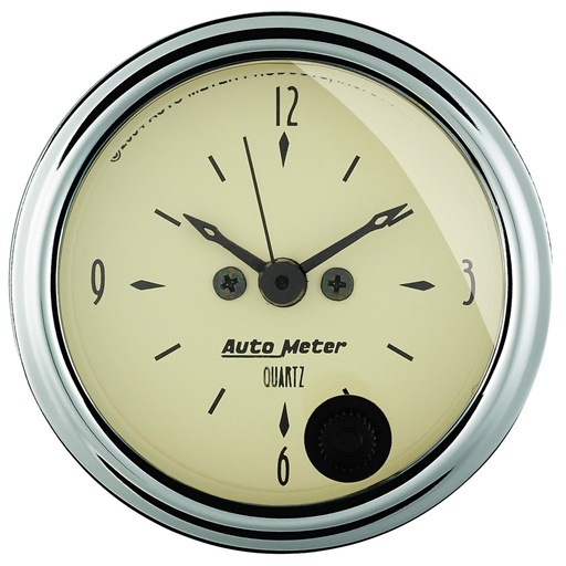 [ATM-1885] AutoMeter 2-1/16" CLOCK, 12 HOUR, ANTIQUE BEIGE
