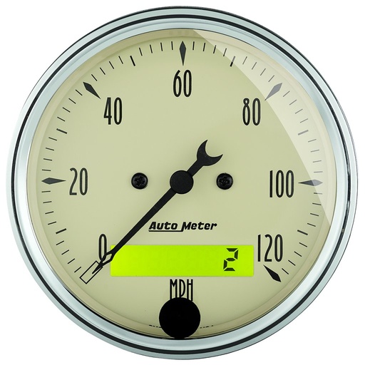 [ATM-1887] AutoMeter 3-1/8" SPEEDOMETER, 0-120 MPH, ELECTRIC, ANTIQUE BEIGE