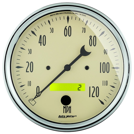 [ATM-1889] AutoMeter 5" SPEEDOMETER, 0-120 MPH, ELECTRIC, ANTIQUE BEIGE