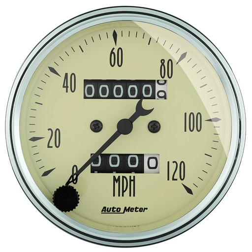 [ATM-1896] AutoMeter 3-1/8" SPEEDOMETER, 0-120 MPH, MECHANICAL, ANTIQUE BEIGE