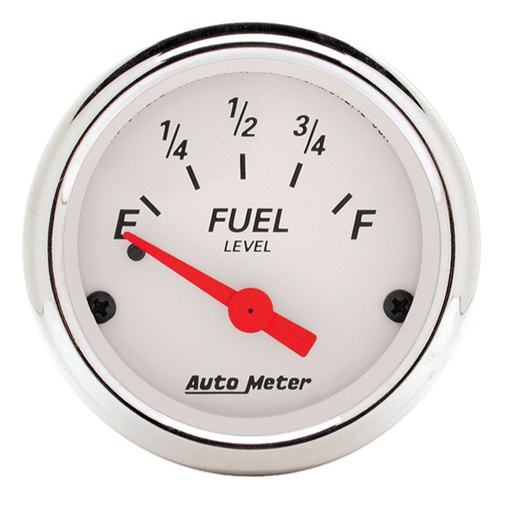[ATM-1318] AutoMeter 2-1/16" FUEL LEVEL, 0-30 Ω, AIR-CORE, ARCTIC WHITE