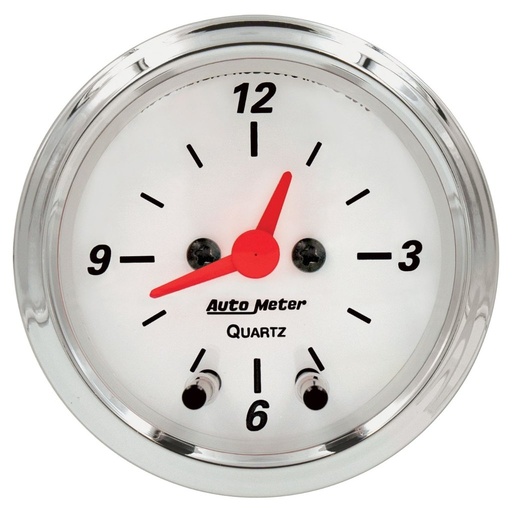 [ATM-1385] AutoMeter 2-1/16" CLOCK, 12 HOUR, ARCTIC WHITE