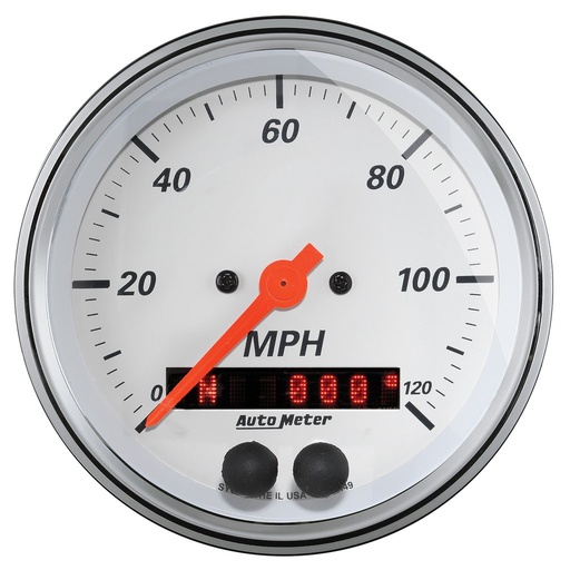 [ATM-1349] AutoMeter 3-3/8" GPS SPEEDOMETER, 0-120 MPH, ARCTIC WHITE