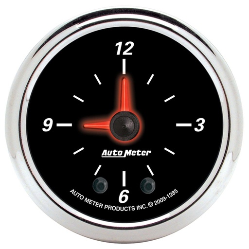 [ATM-1285] AutoMeter 2-1/16" CLOCK, 12 HOUR, DESIGNER BLACK II