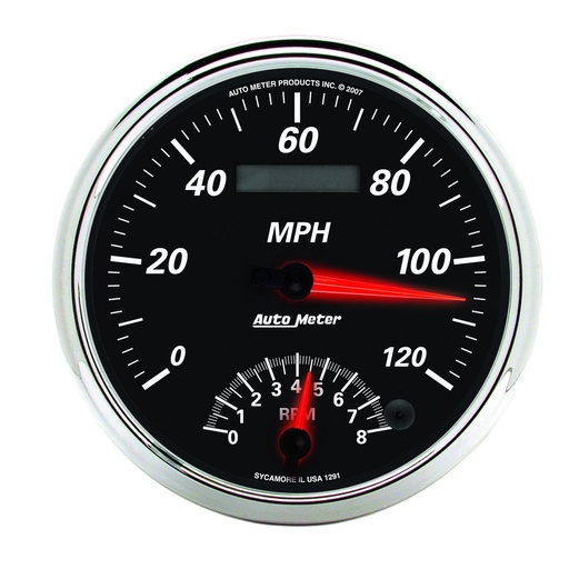 [ATM-1291] AutoMeter 5" tachometer/SPEEDOMETER COMBO, 8K RPM/120 MPH, ELECTRIC, DESIGNER BLACK II