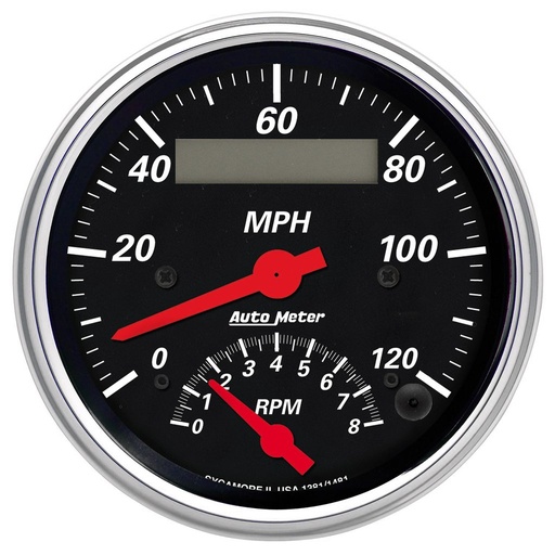 [ATM-1481] AutoMeter 3-3/8" tachometer/SPEEDOMETER COMBO, 8K RPM/120 MPH, ELECTRIC, DESIGNER BLACK