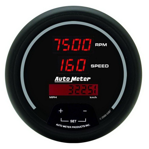 [ATM-6387] AutoMeter 3-3/8" tachometer/SPEEDOMETER COMBO, 8K RPM/260 MPH, ELECTRIC, SPORT-COMP DIGITAL