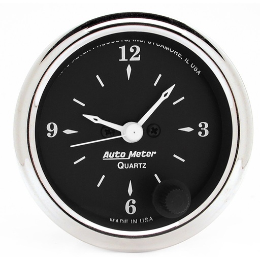 [ATM-1785] AutoMeter 2-1/16" CLOCK, 12 HOUR, OLD TYME BLACK