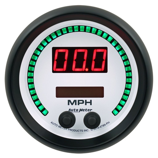 [ATM-6789-PH] AutoMeter 3-3/8" SPEEDOMETER 260 MPH / 260 KM/H ELEC. PROGRAMMABLE, PHANTOM ELITE DIGITAL