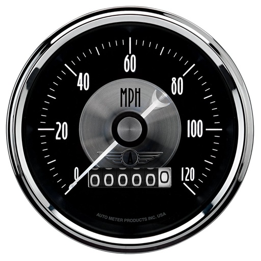 [ATM-2088] AutoMeter 3-3/8" SPEEDOMETER, 0-120 MPH, ELECTRIC, W/ WHEEL ODO, PRESTIGE BLACK DIAMOND