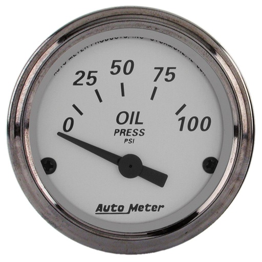 [ATM-1928] AutoMeter 2-1/16" OIL PRESSURE, 0-100 PSI, AIR-CORE, AMERICAN PLATINUM