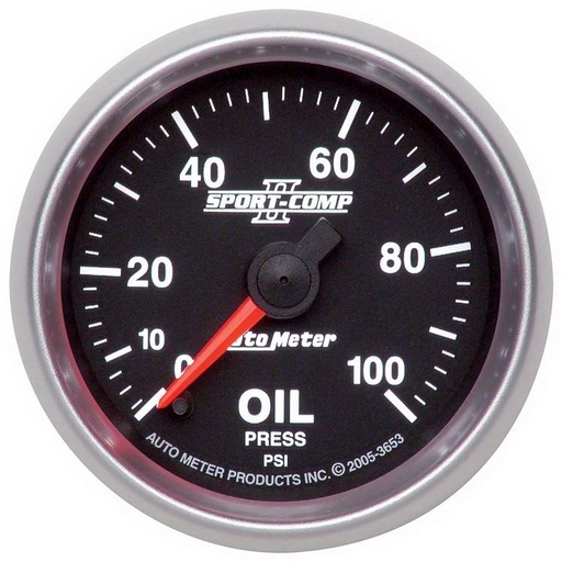 [ATM-3653] AutoMeter 2-1/16" OIL PRESSURE, 0-100 PSI, STEPPER MOTOR, SPORT-COMP II