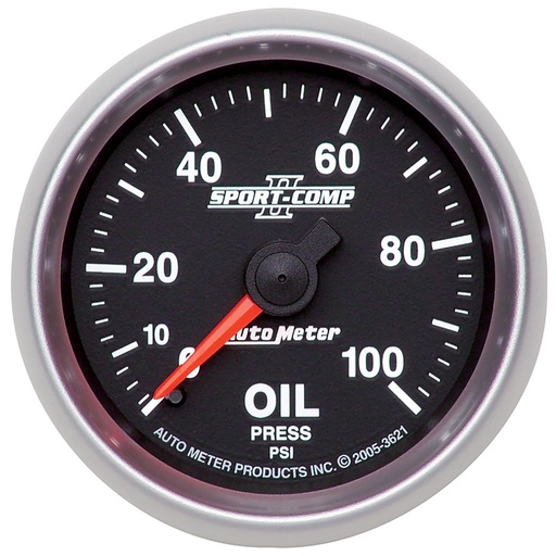 [ATM-3621] AutoMeter 2-1/16" OIL PRESSURE, 0-100 PSI, MECHANICAL, SPORT-COMP II