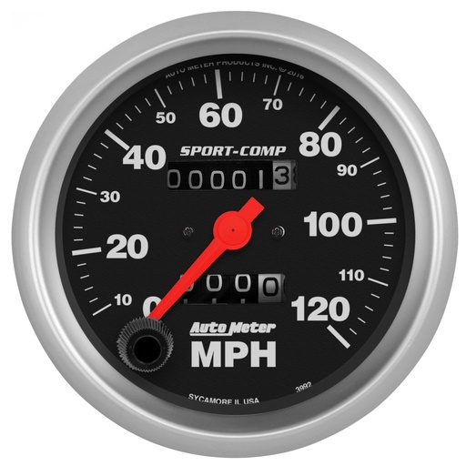 [ATM-3992] AutoMeter 3-3/8" SPEEDOMETER, 0-120 MPH, MECHANICAL, SPORT-COMP