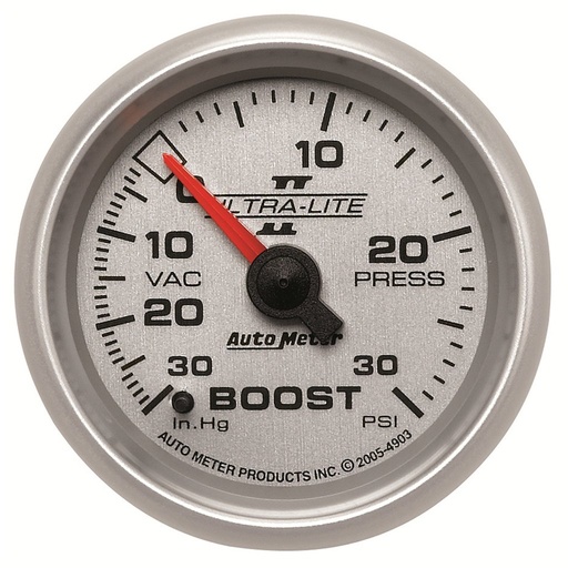 [ATM-4903] AutoMeter 2-1/16" BOOST/VACUUM, 30 IN HG/30 PSI, MECHANICAL, ULTRA-LITE II