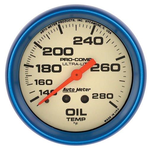 [ATM-4541] AutoMeter 2-5/8" OIL TEMPERATURE, 140-280 °F, 6 FT., MECHANICAL, ULTRA-NITE