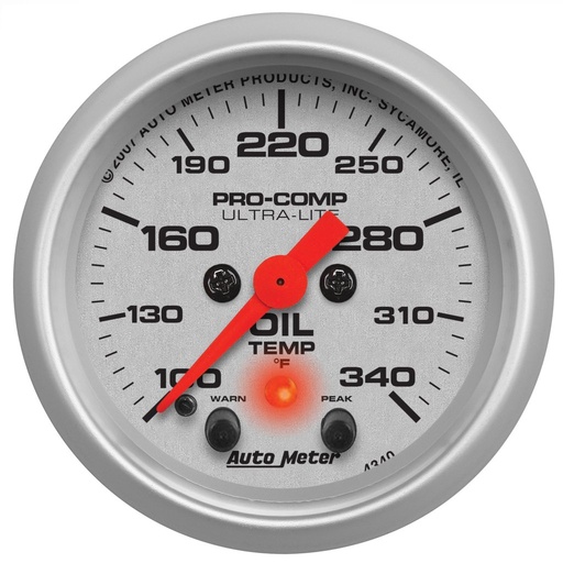 [ATM-4340] AutoMeter 2-1/16" OIL TEMPERATURE, 100-340 °F, STEPPER MOTOR, ULTRA-LITE