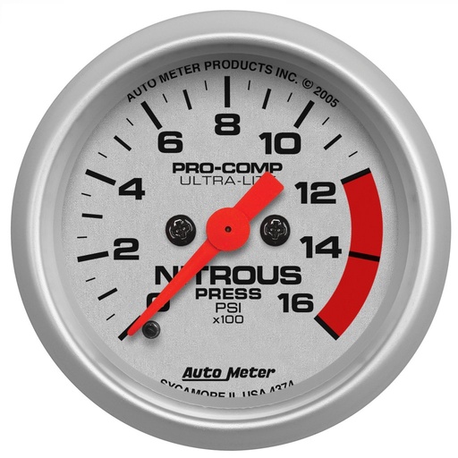 [ATM-4374] AutoMeter 2-1/16" NITROUS PRESSURE, 0-1600 PSI, STEPPER MOTOR, ULTRA-LITE