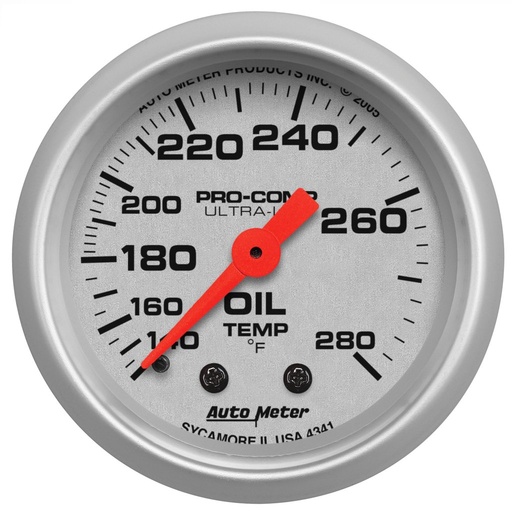 [ATM-4341] AutoMeter 2-1/16" OIL TEMPERATURE, 140-280 °F, MECHANICAL, ULTRA-LITE