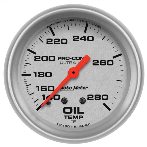 [ATM-4441] AutoMeter 2-5/8" OIL TEMPERATURE, 140-280 °F, MECHANICAL, ULTRA-LITE