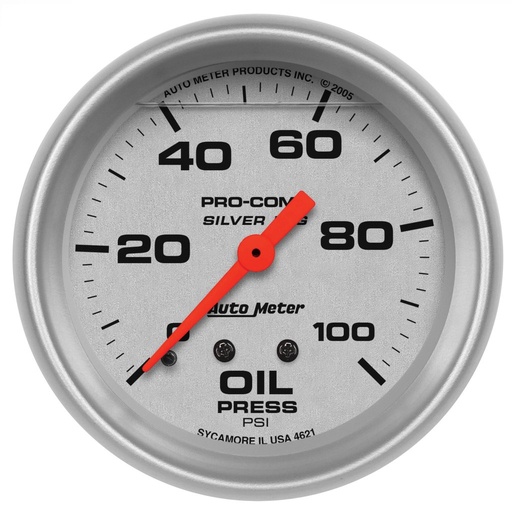 [ATM-4621] AutoMeter 2-5/8" OIL PRESSURE, 0-100 PSI, MECHANICAL, LIQUID FILLED, ULTRA-LITE