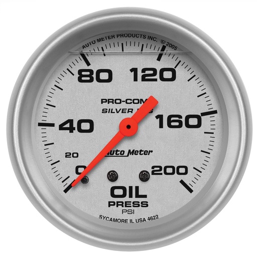 [ATM-4622] AutoMeter 2-5/8" OIL PRESSURE, 0-200 PSI, MECHANICAL, LIQUID FILLED, ULTRA-LITE
